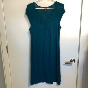 Turquoise Cotton Dress with Braided Detail & Belt